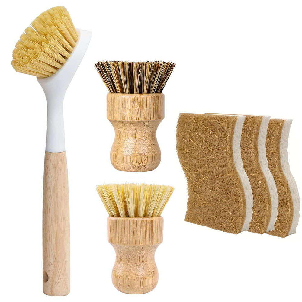 6Pcs Bamboo Dish Brush & Spong - огляд і ціна Dish Brush Bamboo