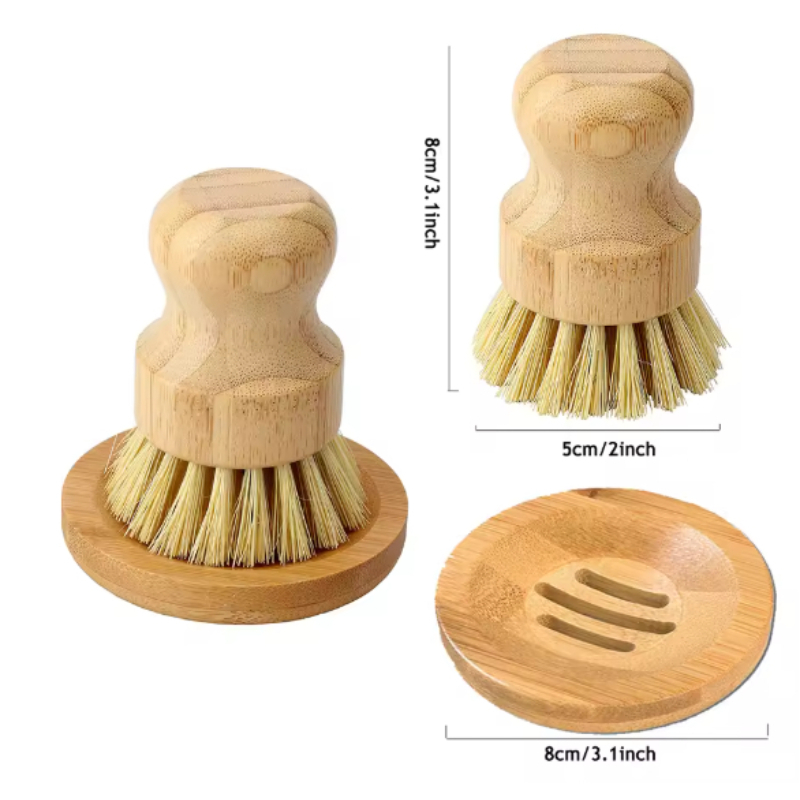 1 Set Bamboo Dish Scrub Brush  - огляд і ціна Dish Brush Bamboo