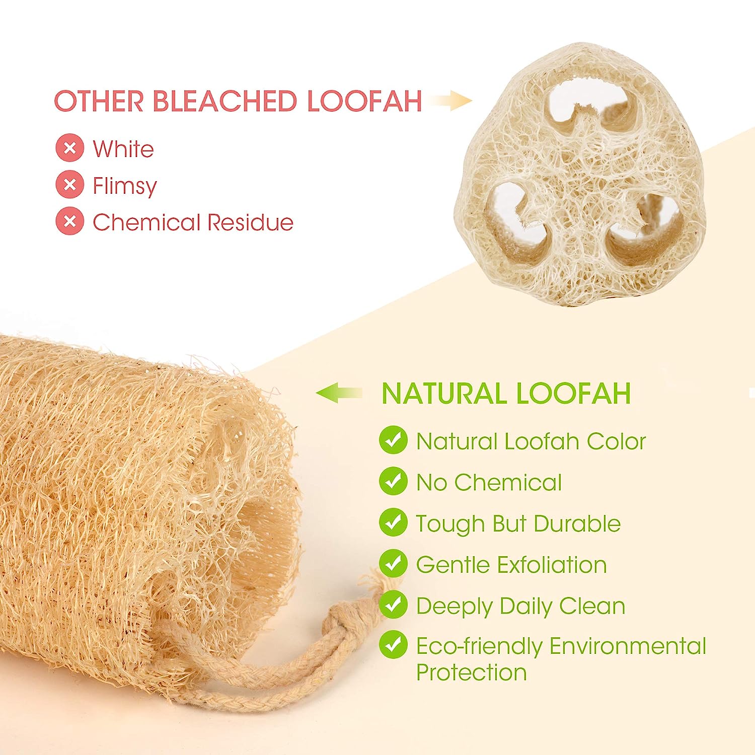 3pcs Full Loofah Natural Exfol - огляд і ціна Dish Brush Bamboo