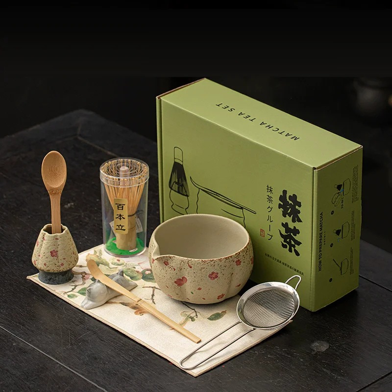 8PCS Japanese Flint red Matcha - огляд і ціна Dish Brush Bamboo