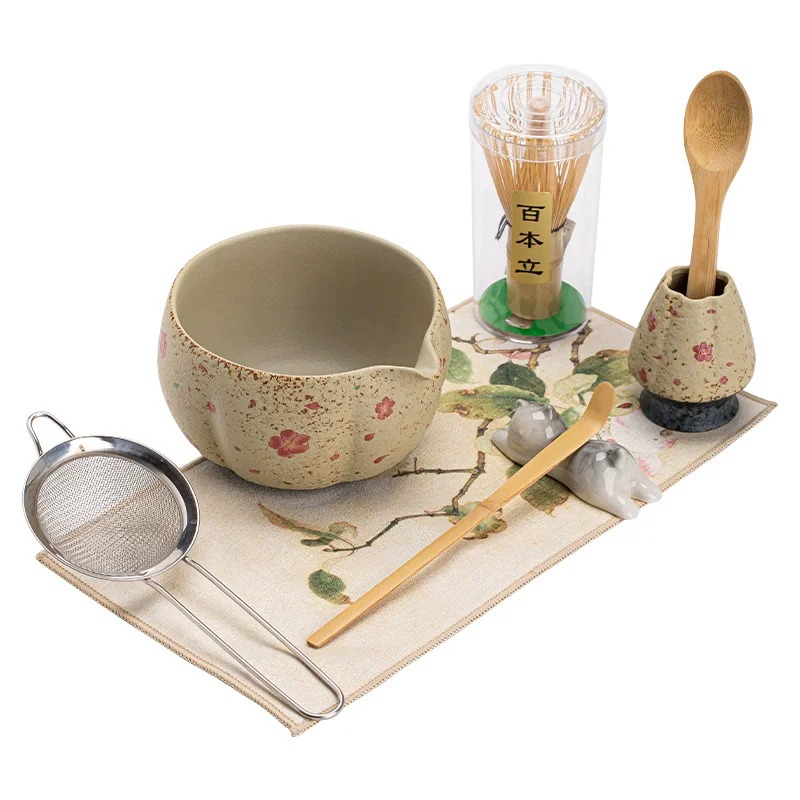 8PCS Japanese Flint red Matcha - огляд і ціна Dish Brush Bamboo